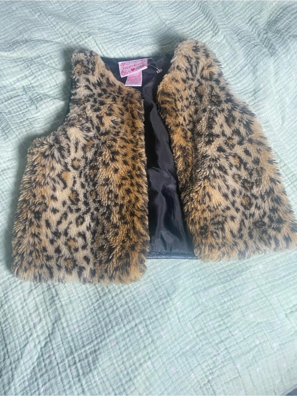 Teddy Roos Faux Fur Leopard Vest - Brown/Black